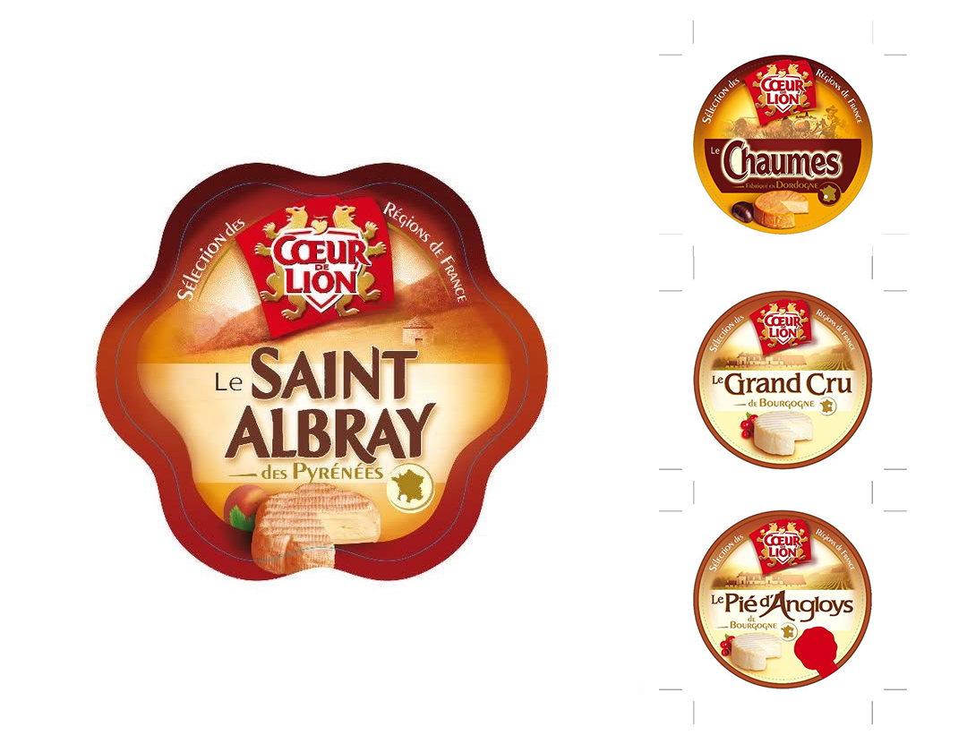 Étiquettes pour bôites de fromages déstinés à l'exportation